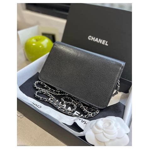 chanel leather wallet on a chain|chanel wallet original.